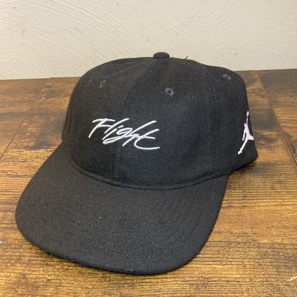 Nike Flight Fly Black Unstructured Wool Blend Adjustable Cap Hat Adult S/M NWT